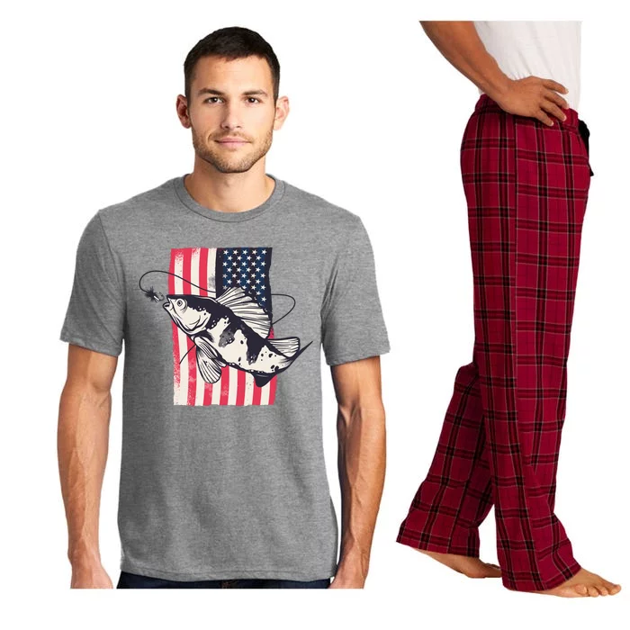 Fishing United States Flag Fisher Vintage Pajama Set