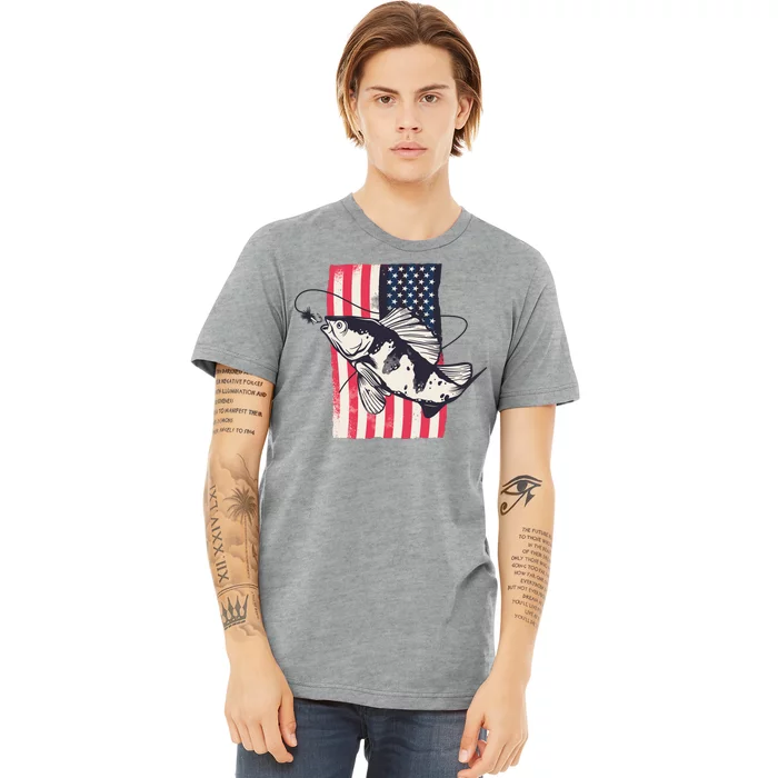 Fishing United States Flag Fisher Vintage Premium T-Shirt