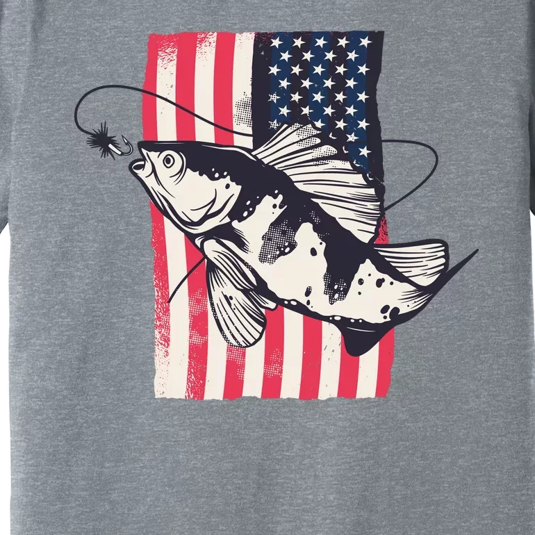 Fishing United States Flag Fisher Vintage Premium T-Shirt