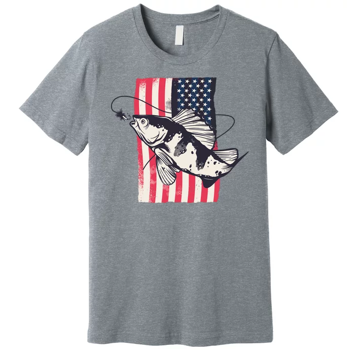 Fishing United States Flag Fisher Vintage Premium T-Shirt