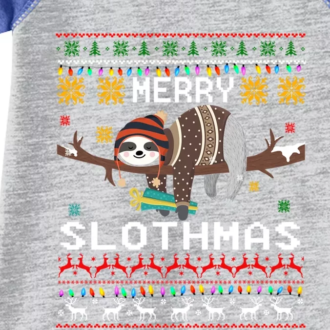 Funny Ugly Sweater Merry Slothmas Sloth Xmas Lover Gift Infant Baby Jersey Bodysuit