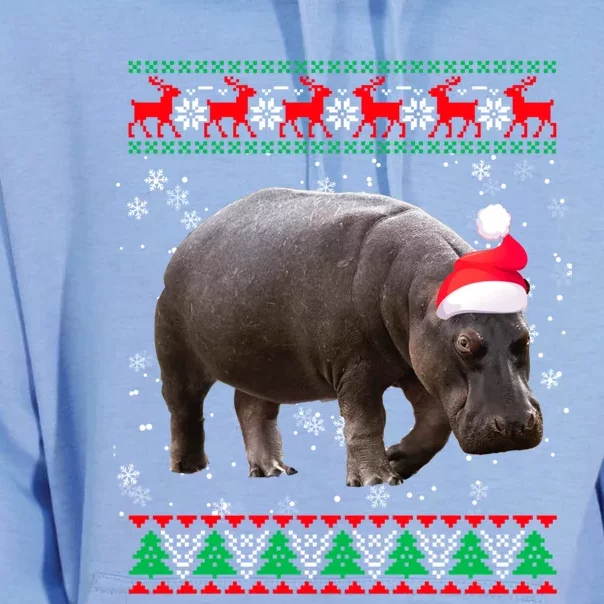 Funny Ugly Sweater Xmas Animals Christmas Hippo Lover Gift Unisex Surf Hoodie