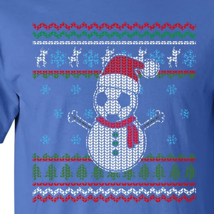 Funny Usa Soccer Ugly Christmas Sweater Football Snow Gift Tall T-Shirt