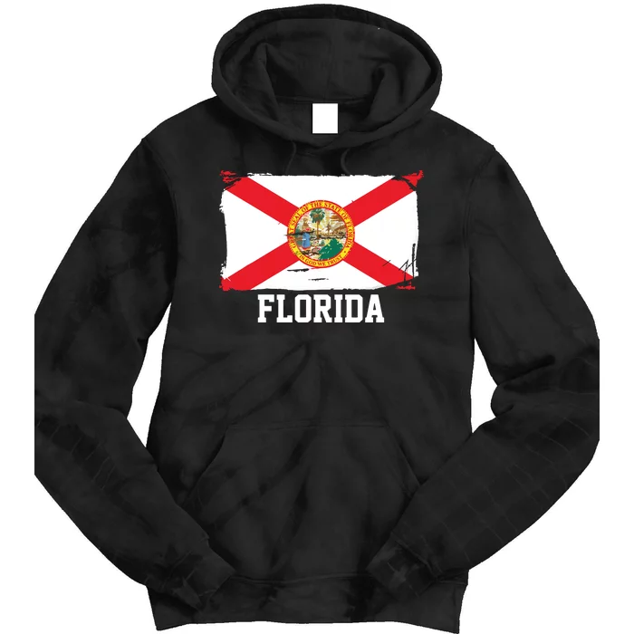 Florida United States Vintage Distressed Flag Tie Dye Hoodie