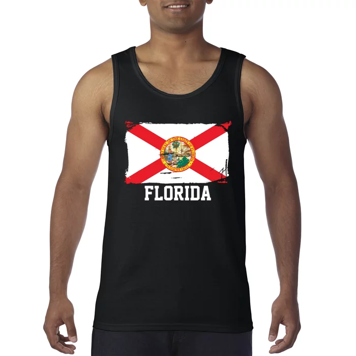 Florida United States Vintage Distressed Flag Tank Top