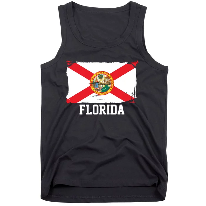 Florida United States Vintage Distressed Flag Tank Top