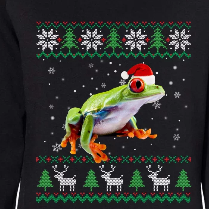 Funny Ugly Sweater Christmas Animals Santa Frog Lover Funny Gift Womens California Wash Sweatshirt