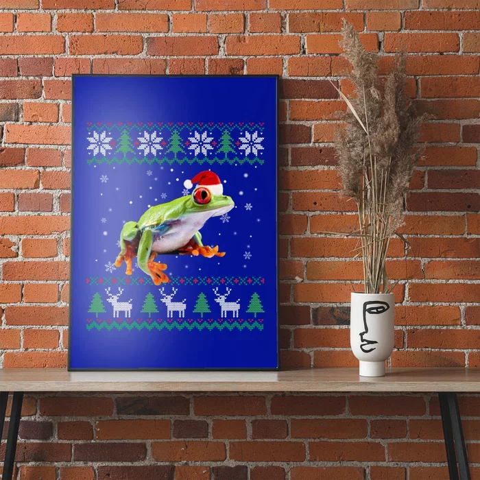 Funny Ugly Sweater Christmas Animals Santa Frog Lover Funny Gift Poster