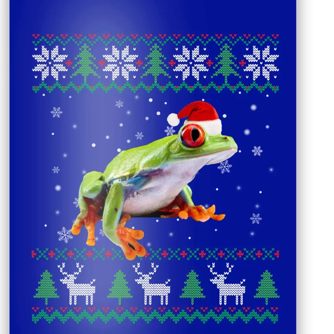 Funny Ugly Sweater Christmas Animals Santa Frog Lover Funny Gift Poster