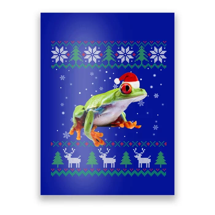 Funny Ugly Sweater Christmas Animals Santa Frog Lover Funny Gift Poster