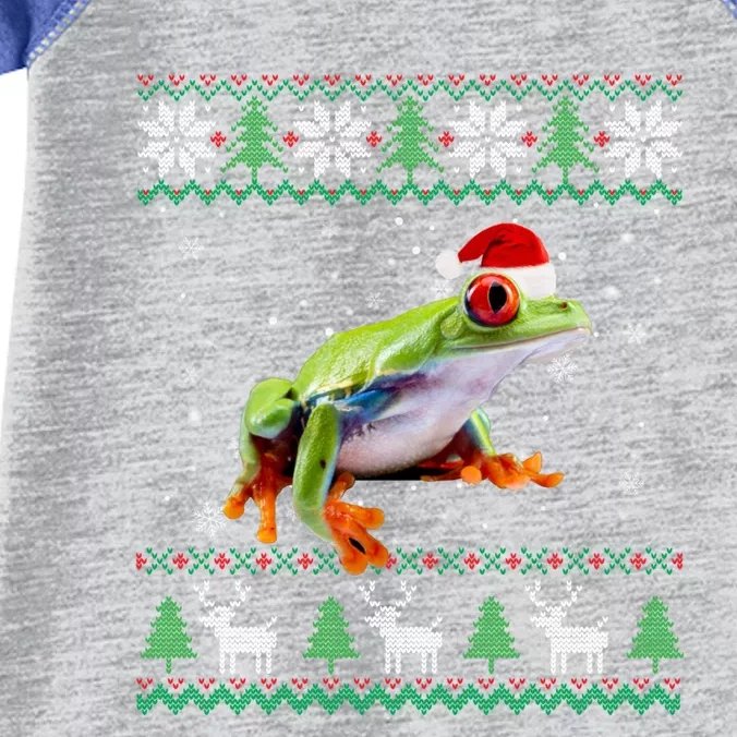 Funny Ugly Sweater Christmas Animals Santa Frog Lover Funny Gift Infant Baby Jersey Bodysuit