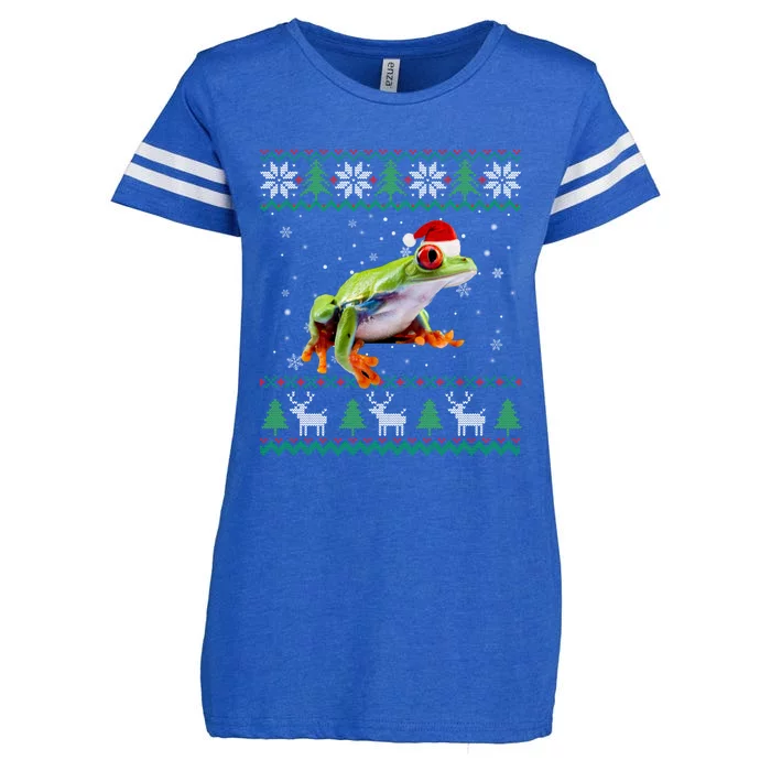 Funny Ugly Sweater Christmas Animals Santa Frog Lover Funny Gift Enza Ladies Jersey Football T-Shirt