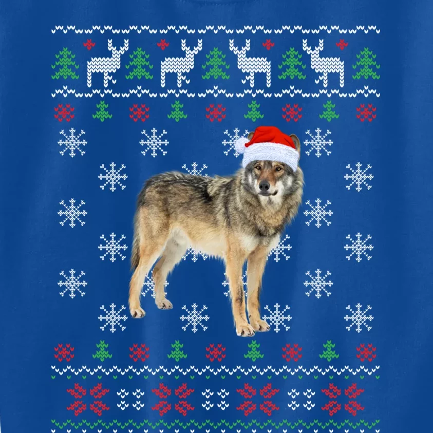 Funny Ugly Sweater Xmas Animals Christmas Wolf Lover Gift Kids Sweatshirt