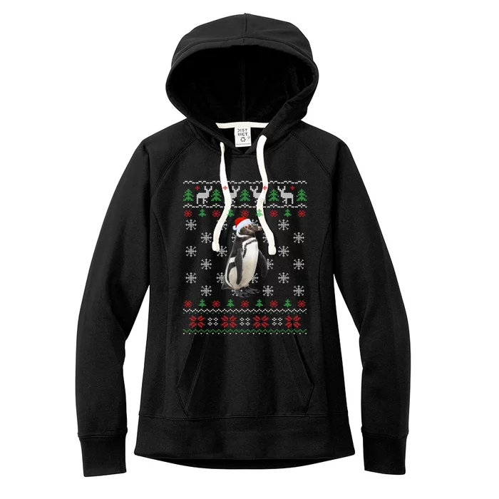 Funny Ugly Sweater Xmas Animals Christmas Penguin Lover Gift Women's Fleece Hoodie