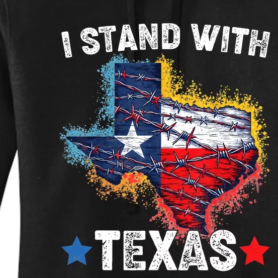 Flag Usa State Of Texas I Stand With Texas Women's Pullover Hoodie