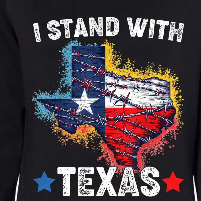 Flag Usa State Of Texas I Stand With Texas Womens California Wash Sweatshirt