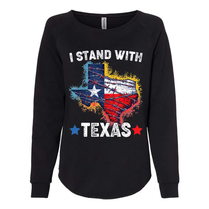 Flag Usa State Of Texas I Stand With Texas Womens California Wash Sweatshirt