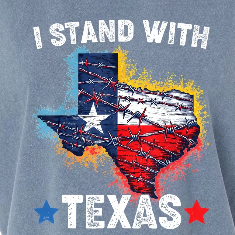 Flag Usa State Of Texas I Stand With Texas Garment-Dyed Women's Muscle Tee