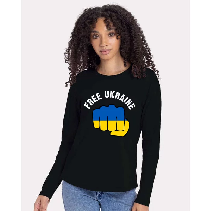 Free Ukraine Strong Womens Cotton Relaxed Long Sleeve T-Shirt