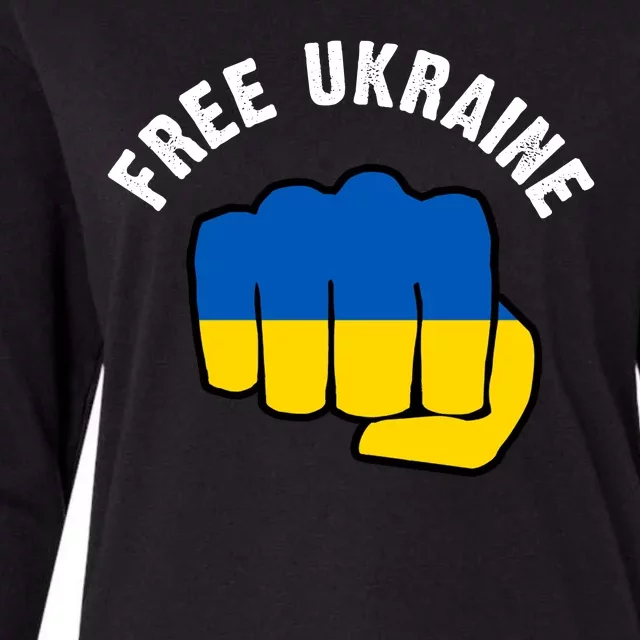 Free Ukraine Strong Womens Cotton Relaxed Long Sleeve T-Shirt