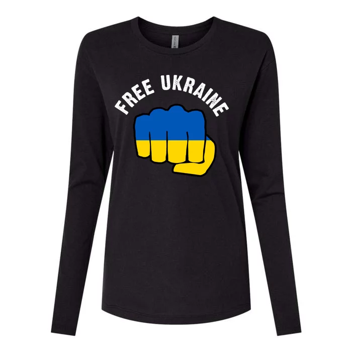 Free Ukraine Strong Womens Cotton Relaxed Long Sleeve T-Shirt