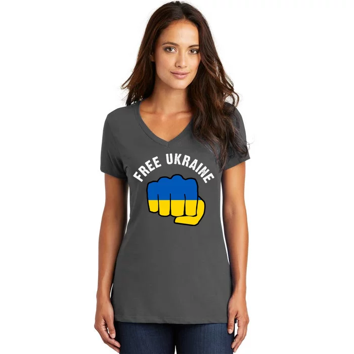 Free Ukraine Strong Women's V-Neck T-Shirt