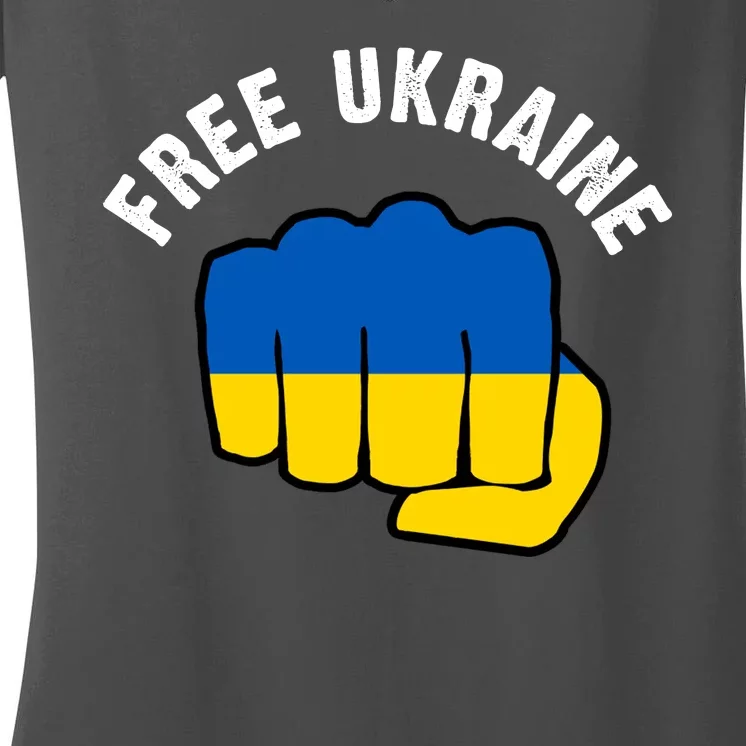 Free Ukraine Strong Women's V-Neck T-Shirt