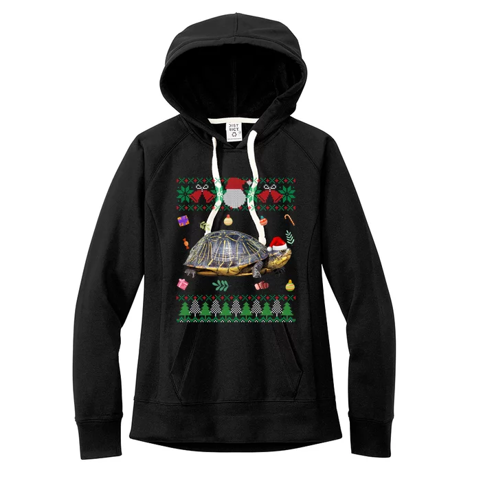 Funny Ugly Sweater Christmas Animals Santa Turtle Lover Gift Women's Fleece Hoodie