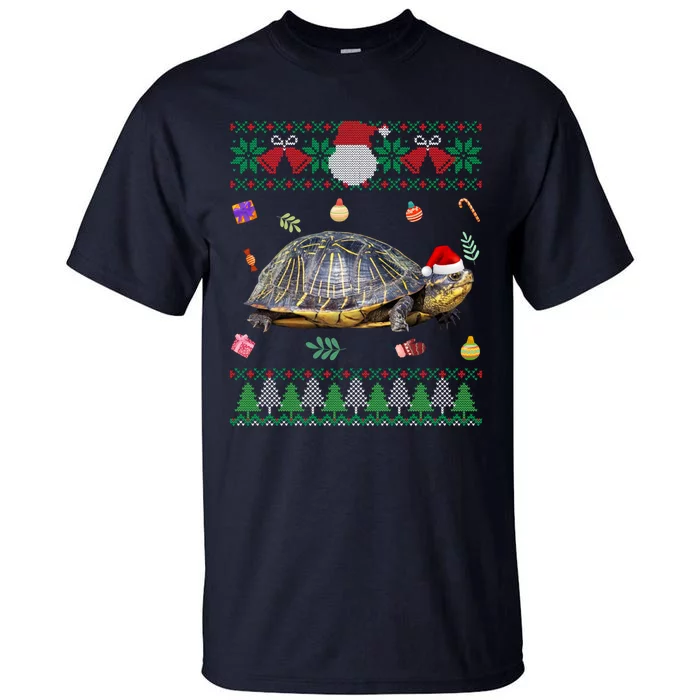 Funny Ugly Sweater Christmas Animals Santa Turtle Lover Gift Tall T-Shirt