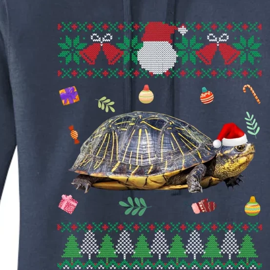 Funny Ugly Sweater Christmas Animals Santa Turtle Lover Gift Women's Pullover Hoodie