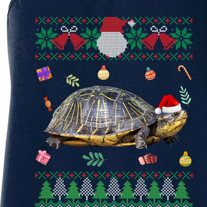 Funny Ugly Sweater Christmas Animals Santa Turtle Lover Gift Women's Racerback Tank