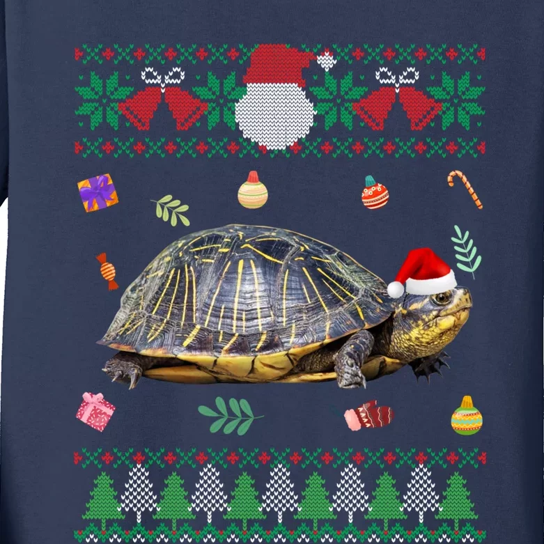 Funny Ugly Sweater Christmas Animals Santa Turtle Lover Gift Kids Long Sleeve Shirt