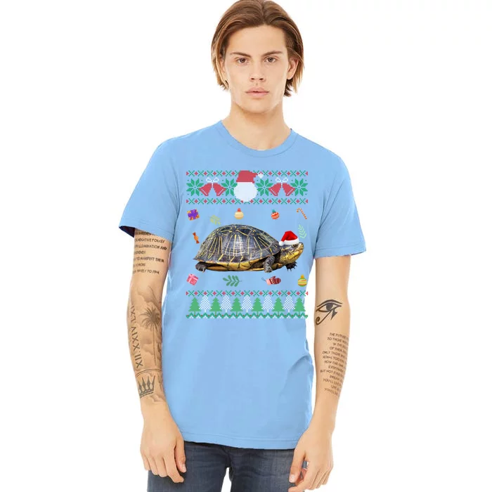 Funny Ugly Sweater Christmas Animals Santa Turtle Lover Gift Premium T-Shirt