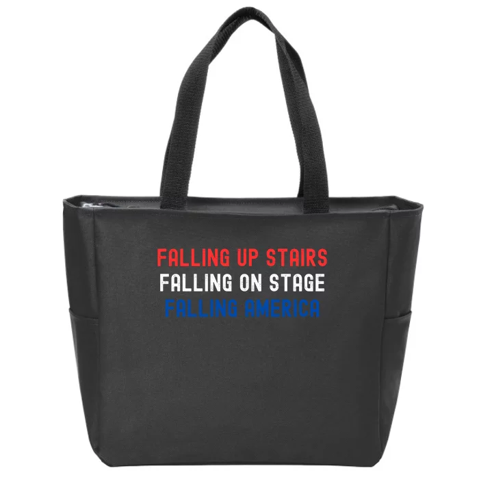 Falling Up Stairs Falling On Stage Falling America Zip Tote Bag