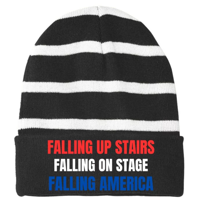 Falling Up Stairs Falling On Stage Falling America Striped Beanie with Solid Band