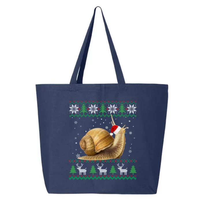 Funny Ugly Sweater Christmas Animals Santa Snail Lover Gift 25L Jumbo Tote