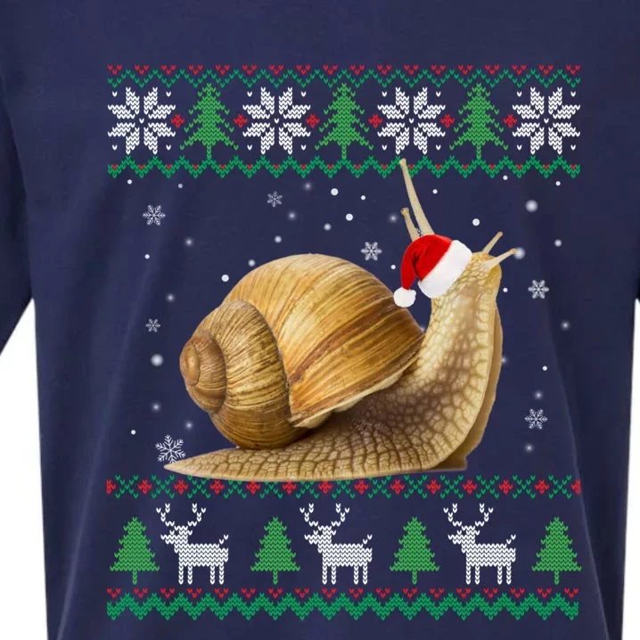 Funny Ugly Sweater Christmas Animals Santa Snail Lover Gift Sueded Cloud Jersey T-Shirt