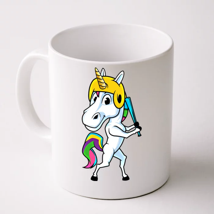 Funny Unicorn Sports Magical Softball And Baseball Athlete Gift Front & Back Coffee Mug