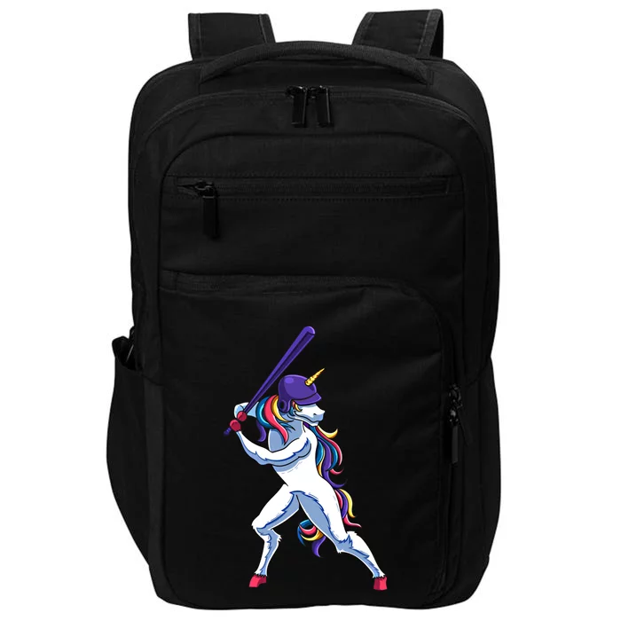 Funny Unicorn Sports Softball Magical Bat And Ball Player Meaningful Gift Impact Tech Backpack