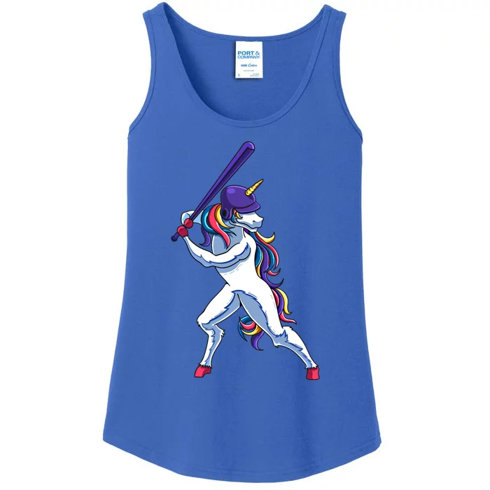 Funny Unicorn Sports Softball Magical Bat And Ball Player Meaningful Gift Ladies Essential Tank