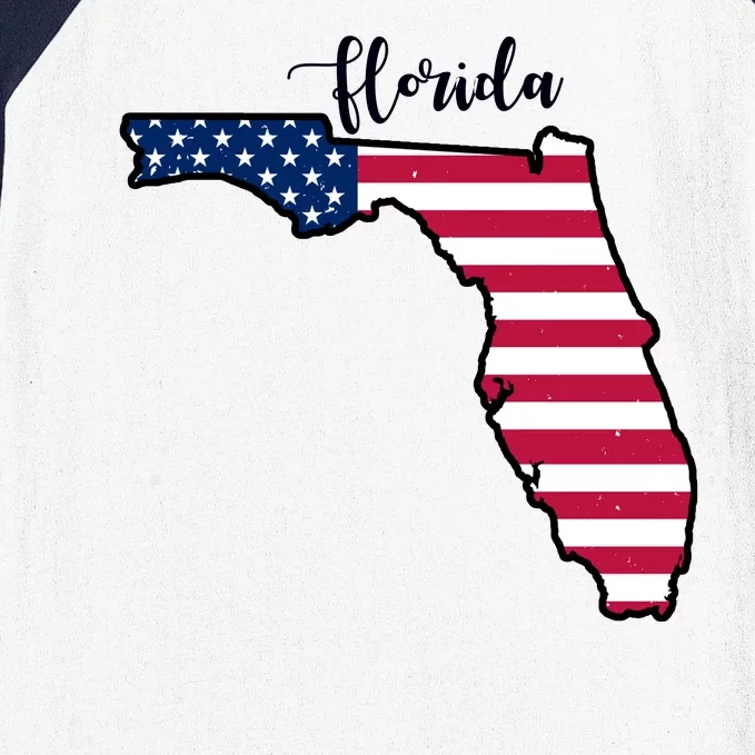 Florida United States Map Baseball Sleeve Shirt