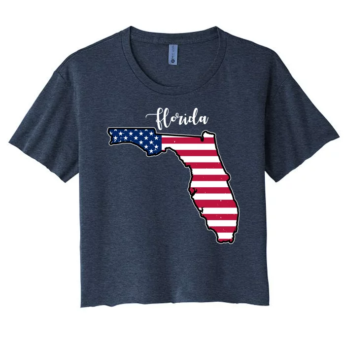 Florida United States Map Women's Crop Top Tee