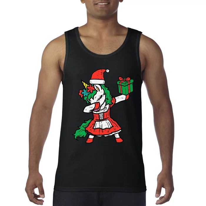 Festive Unicorn Santa Dab Cute Christmas Design Tank Top