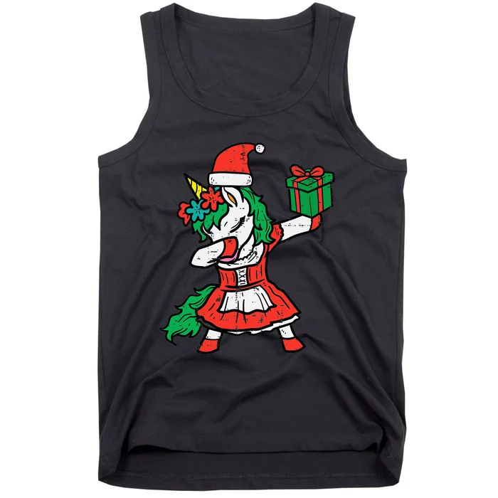 Festive Unicorn Santa Dab Cute Christmas Design Tank Top