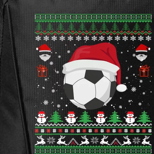 Funny Ugly Sweater For Christmas Soccer Santa Claus Xmas Gift City Backpack