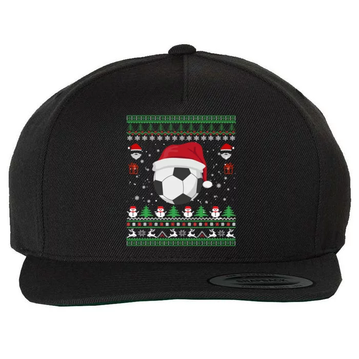 Funny Ugly Sweater For Christmas Soccer Santa Claus Xmas Gift Wool Snapback Cap