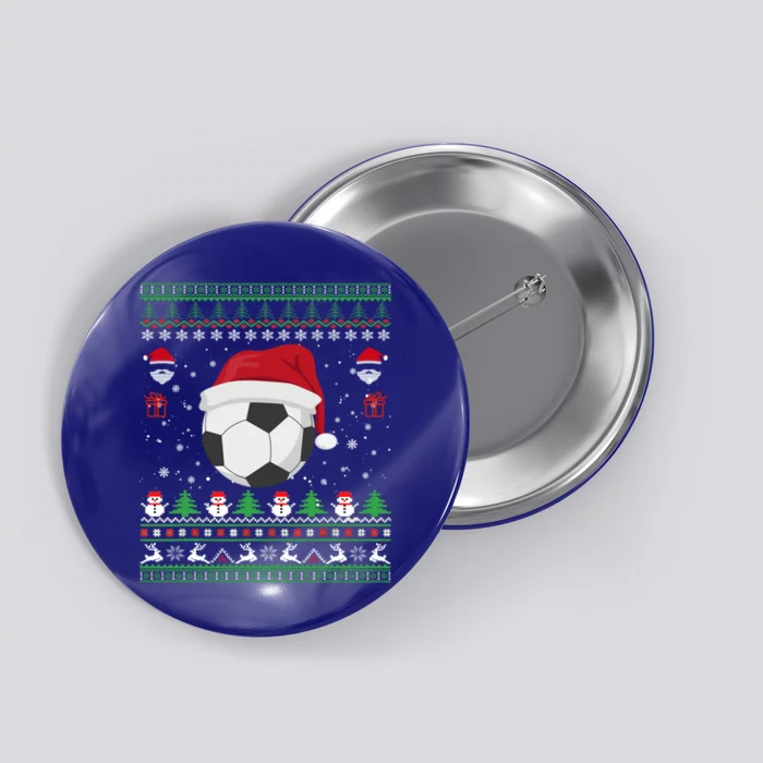 Funny Ugly Sweater For Christmas Soccer Santa Claus Xmas Gift Button