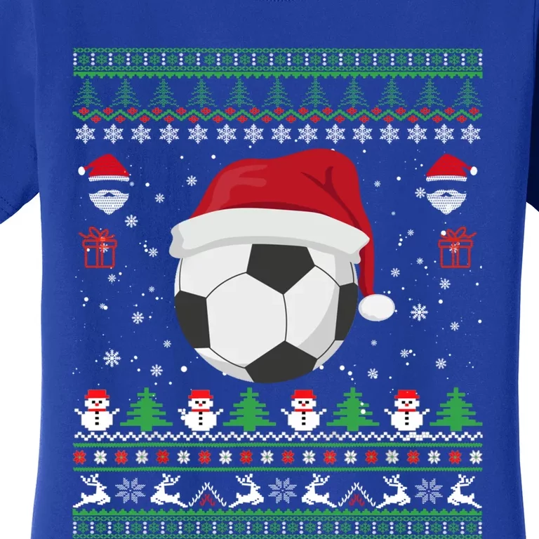 Funny Ugly Sweater For Christmas Soccer Santa Claus Xmas Gift Women's T-Shirt