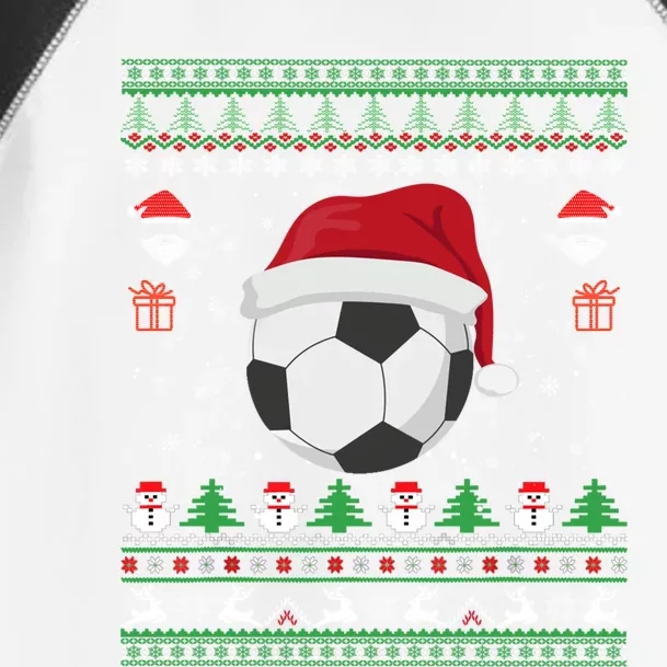 Funny Ugly Sweater For Christmas Soccer Santa Claus Xmas Gift Toddler Fine Jersey T-Shirt