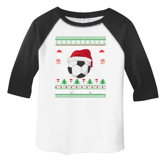 Funny Ugly Sweater For Christmas Soccer Santa Claus Xmas Gift Toddler Fine Jersey T-Shirt